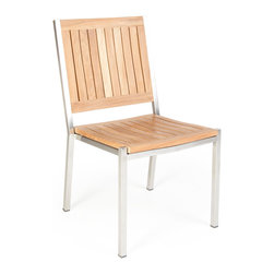 Wintons Teak Abacus ss stacking chair - Outdoor Dining Chairs
