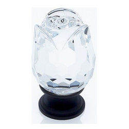 OIL RUBBED BRONZE FINISH 31\% LEADED CRYSTAL 30MM ROSE KNOB - Cabinet And Drawer Knobs
