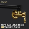 24" Wall Mounted Pot Filler With Dual Swivel, Matte Black and Brushed Gold