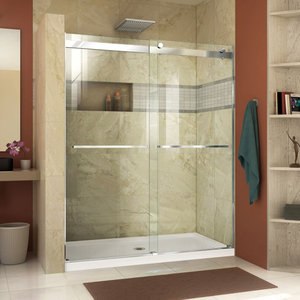Dreamline Essence 56 60 Frameless Bypass Shower Door Chrome Finish Contemporary Shower Doors By Buildcom Houzz