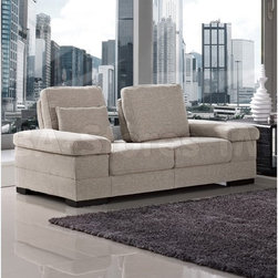 Capri Light Beige Fabric Loveseat - Loveseats