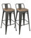 LumiSource Oregon Low Back Bar Stool, Gray and Brown