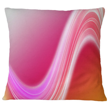 Pink Abstract Curved Lines Abstract Throw Pillow, 16"x16"