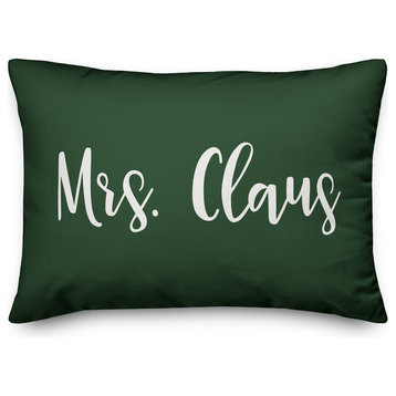 Mrs. Claus, Dark Green 14x20 Lumbar Pillow