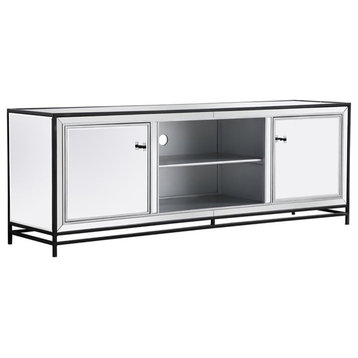 Elegant Decor James Mirrored TV Stand for TVs up to 65" in Black