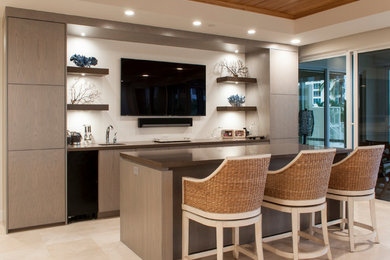 Inspiration for a contemporary home bar remodel in Miami