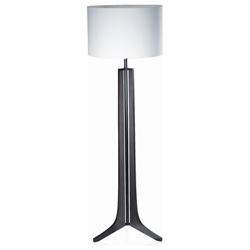 Forma - LED Floor Lamp - White Linen, Dark Walnut, Black Anodized Aluminum