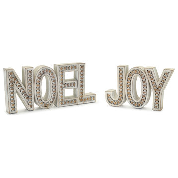 Noel and Joy, 2-Piece Set, Brown/White