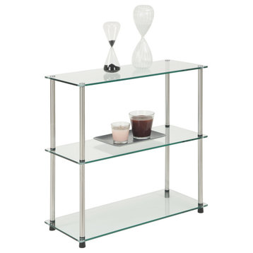 Designs2Go Classic Glass 3 Shelf Bookshelf
