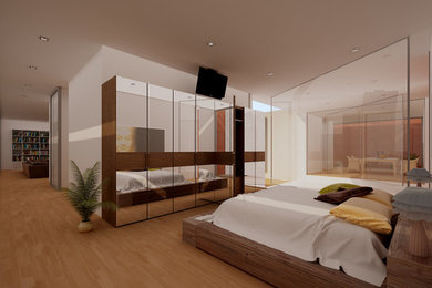 Inspiration for a contemporary bedroom remodel in Other