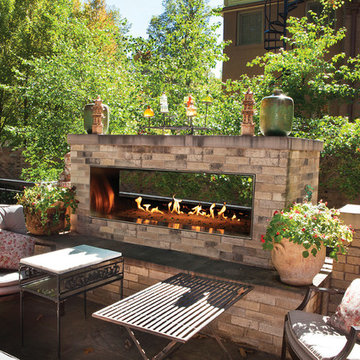 Outdoor Traditional Brick Fireplace - American Hearth
