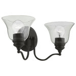 Livex Lighting - Moreland 2 Light Black Vanity Sconce - Bring a refined lighting style to your bath area with this Moreland collection two light vanity sconce. Shown in a black finish and clear glass.