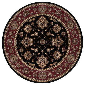 Oriental Weavers Ariana Collection Black/Red Floral Indoor Area Rug 6' RND