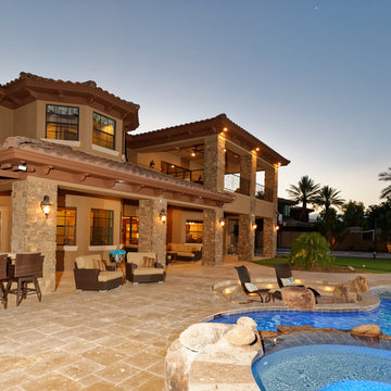 Backyard at dusk