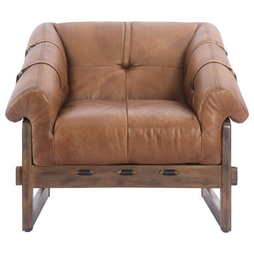 Bellos Accent Chair Open Road Brown Leather