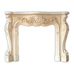French Marble Fireplace Mantel - Indoor Fireplaces