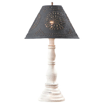 Davenport Lamp in Americana Vintage White with Shade