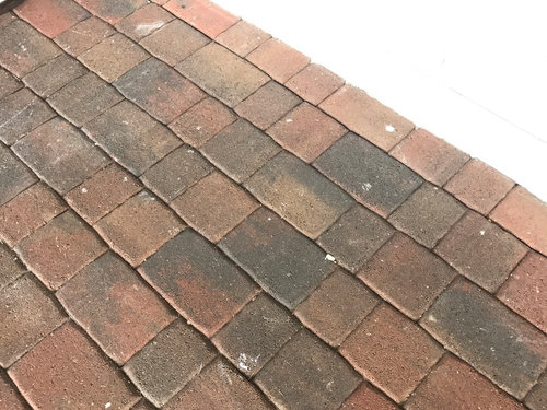 What To Do With Patio Pavers I Would Ideally Like To Paint The Pavers As They Re Set On Concrete Not Sand Tried Pressure Cleaning And It Didn T Remove Which Is All Over