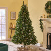 7-foot Mixed Spruce Unlit Hinged Artificial Christmas Tree with Frosted Branches