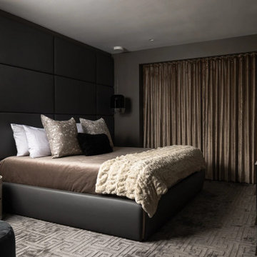Primary Bedroom with Upholstered Wall Panels