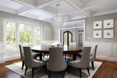 Example of a transitional dining room design in New York