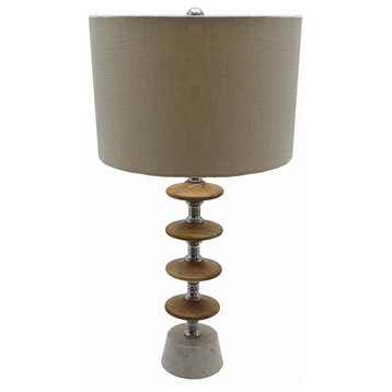 Anita 1 Light Table Lamp, Beige and Brown With White