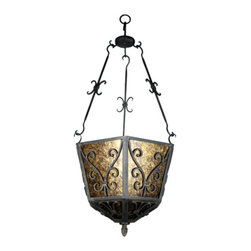 PN-118 Custom Iron and Mica Pendant Light - Pendant Lighting