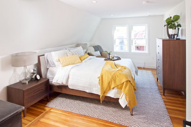 Example of a minimalist bedroom design in Boston
