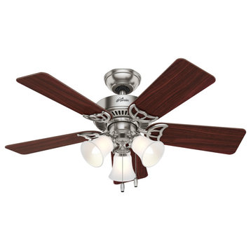 Hunter Fan Company 42" Southern Breeze Brushed Nickel Ceiling Fan With Light