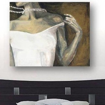 Parisian Style Artwork in Bedroom Contemporary Modern Style living room