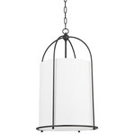 Hudson Valley - Hudson Valley Orlando 1 Light Lantern 4816-BBR, Black Brass - Orlando's smooth curves, rounded linen shade and soft symmetry reimagine the traditional lantern pendant. Light fills the white linen shade with a soothing glow that will bring a sense of calm to any space. Available in three sizes and 2 finishes.