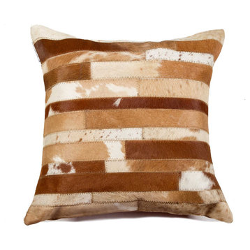 18"x18"x5" Brown and Natural Pillow