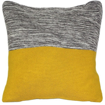 Pillow Decor, Hygge Espen Knit Pillow, Yellow