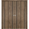 Double Bi-fold Doors | Planum 0016 Walnut with  | Sturdy Tracks