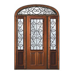 Prehung Side lights-Transom Door 96 Wood Mahogany St. Charles - Front Doors