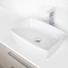 STYLISH 19" White Rectangular Ceramic Vessel Bathroom Sink