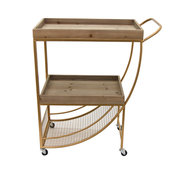 Three Hands Wood/Metal Bar Cart