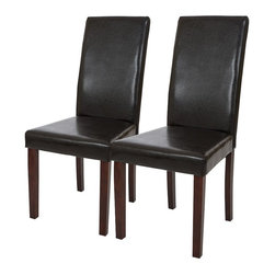 Glitzhome - Set of 2 Padded Leatherette Dining Chair - Dining Chairs