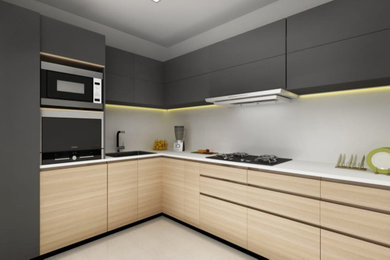 Example of a minimalist kitchen design in Other