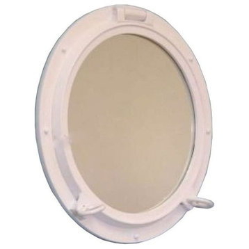 Porthole Mirror Gloss, White Finish, 24''