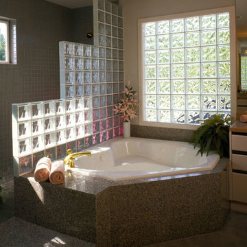 Walk-in Glass Block Shower