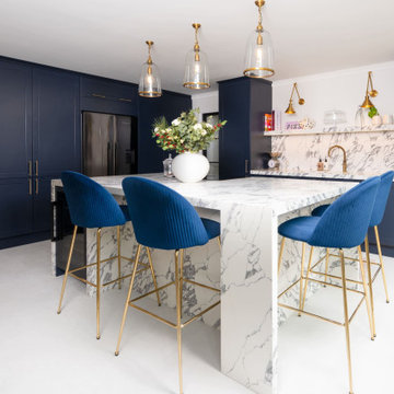 Blue Classic Kitchen in Wheathampstead