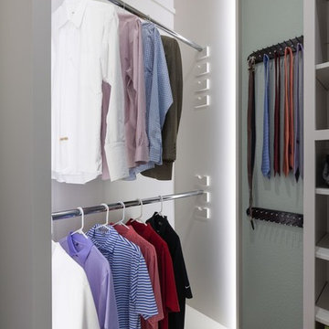 Master Closet After - New illuminated cabinetry