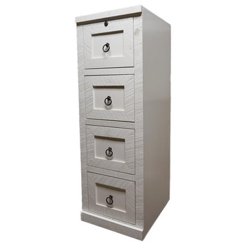 Rustic 4-Drawer File Cabinet, Bright White