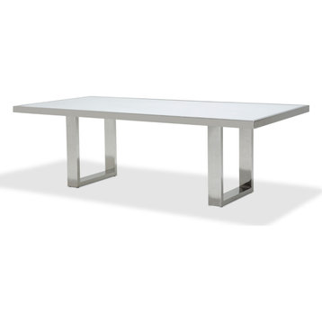 State St. Rectangular Dining Table - Glossy White