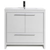 MOD Free Standing Vanity With 2-Doors, High Gloss White, 36"