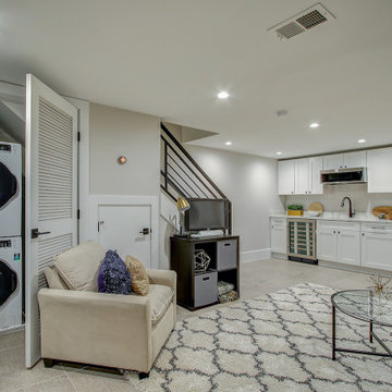 Basement remodel with bedroom space, closet space, living area,Fairfax