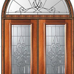 Prehung Transom Double Door 80 Mahogany Courtlandt Full Lite Glass - Front Doors