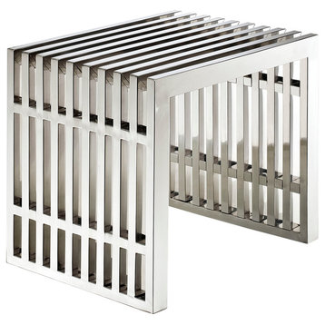 Gridiron Small Stainless Steel Bench, Silver