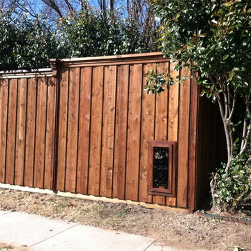 Vertical Doggie Window Cedar Fence